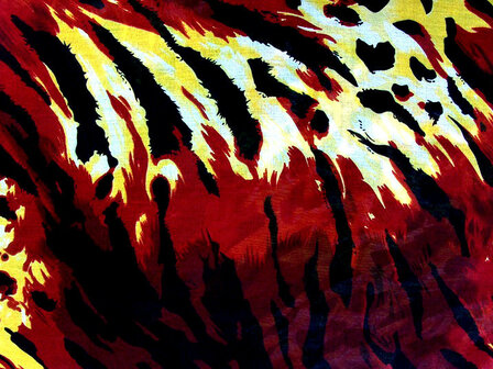 Kolsjaal panter / tijger multicolor - rood