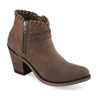 Dames western enkellaarzen / cowboy boots echt leder - brown