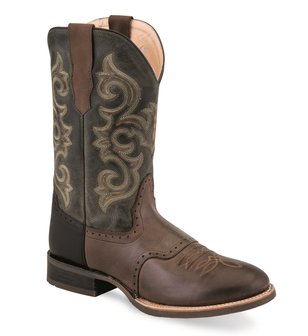 Heren western laarzen / cowboy boots echt leder - olive green chocolate