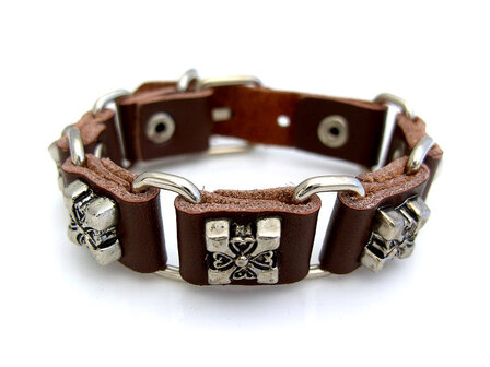 Armband leder met studs