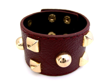 Armband imitatieleder met studs