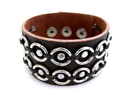 Armband leder met studs