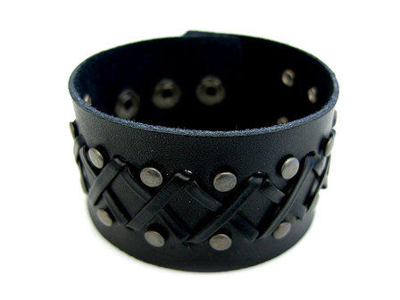 Armband leder met studs