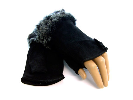 Handschoenen dames echt leder (toploos) - zwart