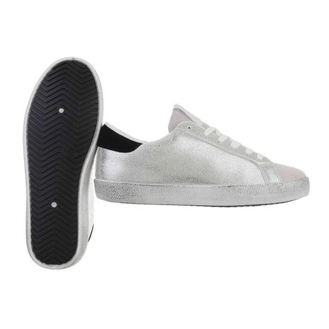 Dames sneakers / lage gympen met studs - zilver