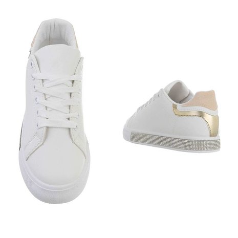 Dames sneakers / lage gympen - wit / beige