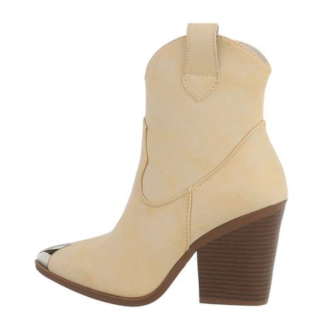 Dames cowboy enkellaarzen / western laarsjes - beige