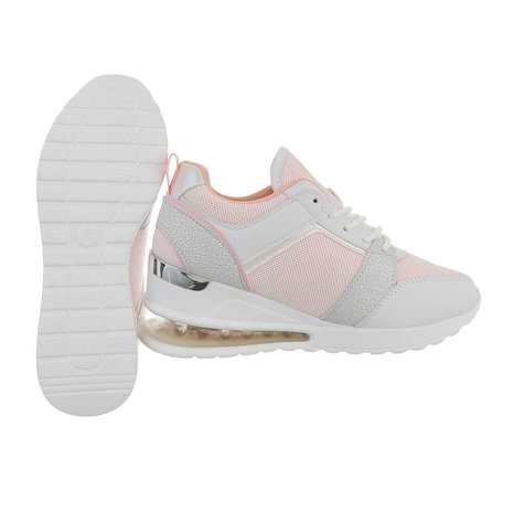 Dames wedge sneakers / gympen met sleehakken - roze