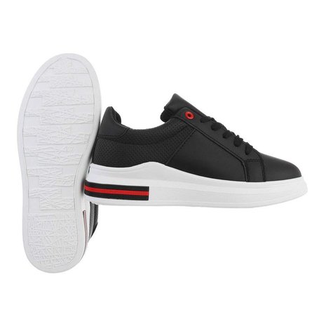 Dames sneakers / lage gympen - zwart / rood