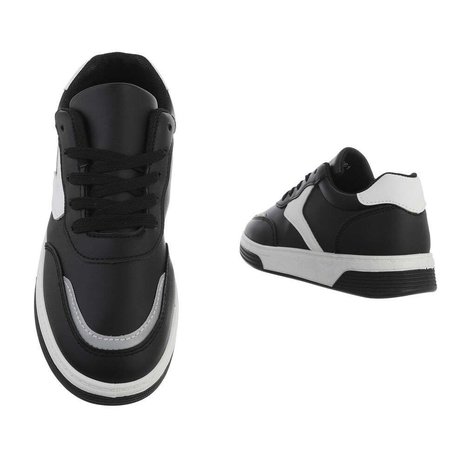 Dames sneakers lage gympen zwart wit Lunamex Jewelry Fashion