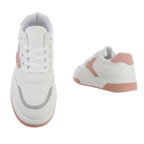 Dames sneakers / lage gympen - wit / roze