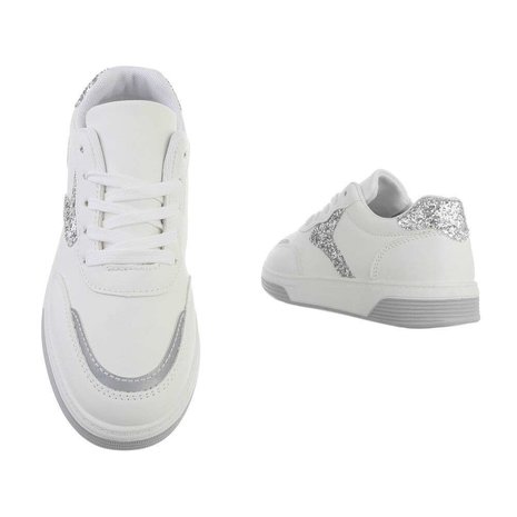 Dames sneakers / lage gympen - wit / zilver