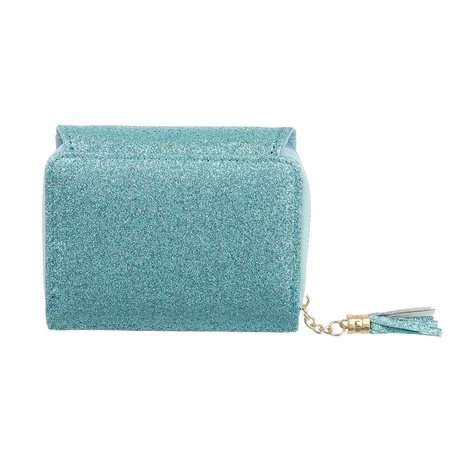 Dames portemonnee met glitter - turquoise