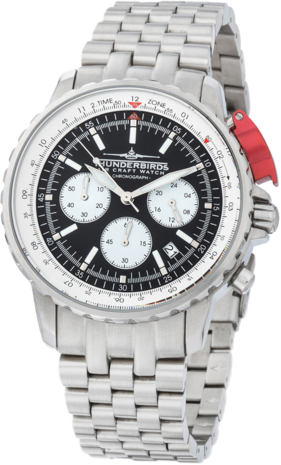 Thunderbirds FightingSteelPro chronograph herenhorloge met stalen band - zwart