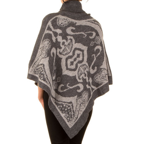 Poncho met Mandarijns design - grijs