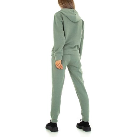 Dames comfy huispak / joggingpak 2-delig - groen