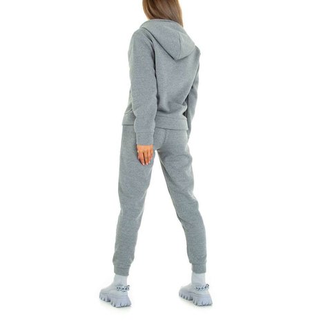 Dames comfy huispak / joggingpak 2-delig - grijs