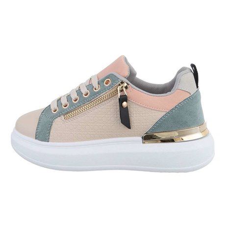 Dames sneakers / lage multicolor gympen - groen / roze