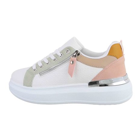 Dames sneakers / lage multicolor gympen - wit / grijs