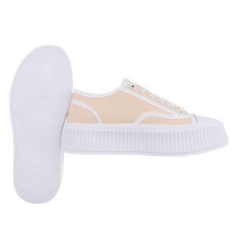 Dames sneakers / gympen met dikke zolen - beige