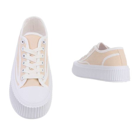 Dames sneakers / gympen met dikke zolen - beige