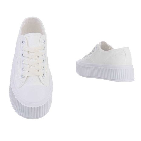 Dames sneakers / gympen met dikke zolen - wit