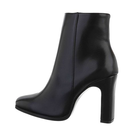 Dames enkellaarzen / high heels laarsjes - zwart