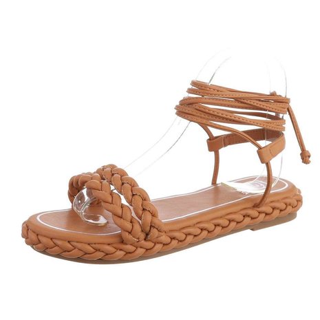 Dames sandalen met touwtjes - camel
