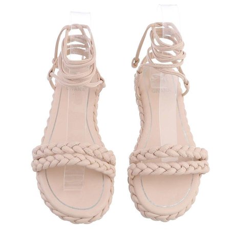 Dames sandalen met touwtjes - beige