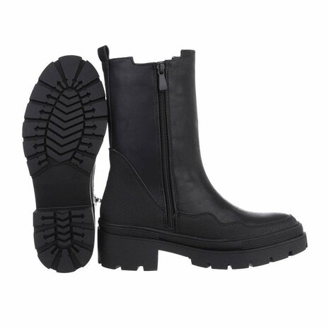 Dames kuitlaarzen / Chelsea boots - zwart