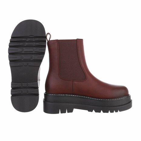 Dames enkellaarzen / Chelsea boots - bordeaux rood