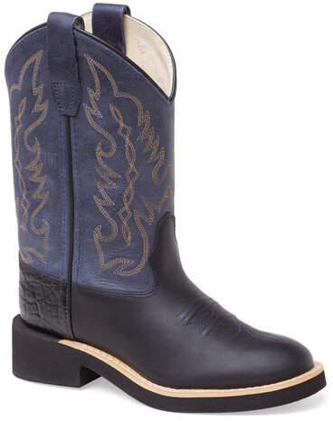 Kinder western laarzen / cowboy boots echt leder - blue black