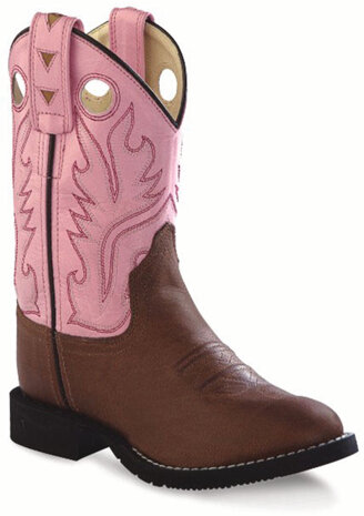 Kinder western laarzen / cowboy boots echt leder - pink tan canyon