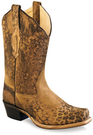 Dames western laarzen / cowboy boots echt leder - leopard tan