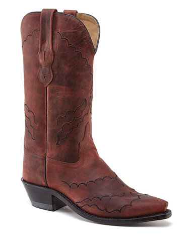 Dames western laarzen / cowboy boots echt leder - burgundy