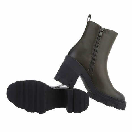 Dames enkellaarzen / chelsea boots laarsjes - groen