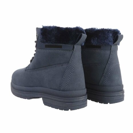 Dames veterboots / enkellaarzen met veters - blauw