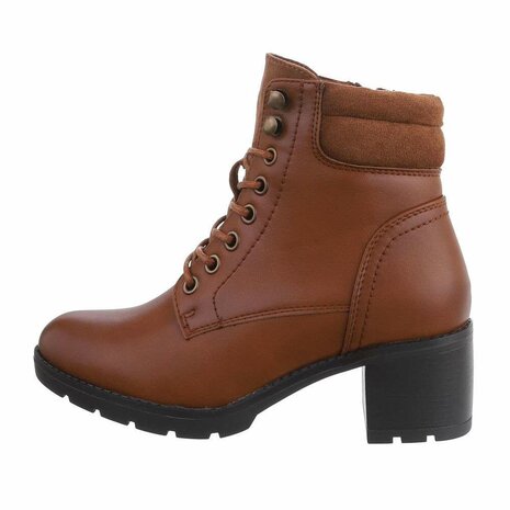 Dames veterboots / enkellaarzen met veters - bruin