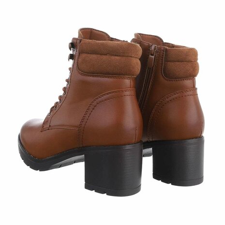 Dames veterboots / enkellaarzen met veters - bruin