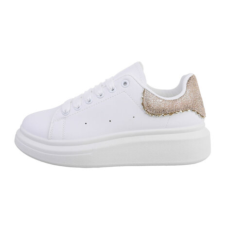 Dames sneakers - wit / goud
