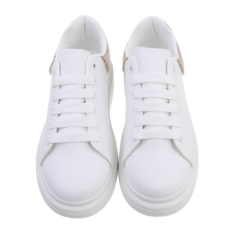 Dames sneakers - wit / goud
