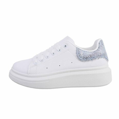 Dames sneakers - wit / blauw