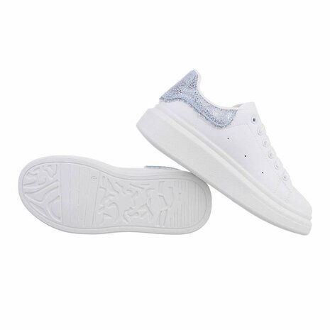 Dames sneakers - wit / blauw