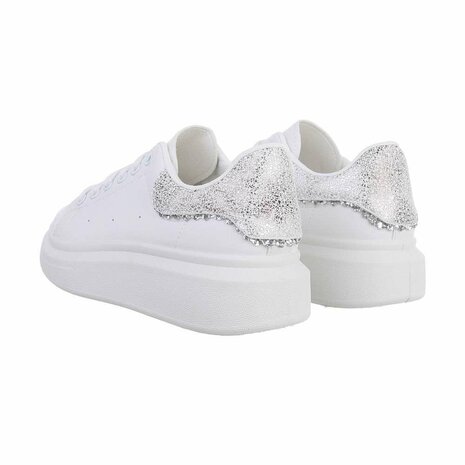 Dames sneakers - wit / zilver