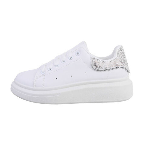 Dames sneakers - wit / zilver