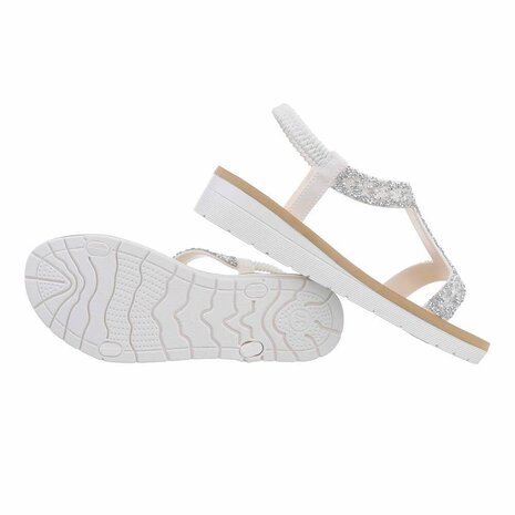 Witte slippers met steentjes hotsell