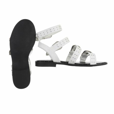Dames sandalen met gespen - wit