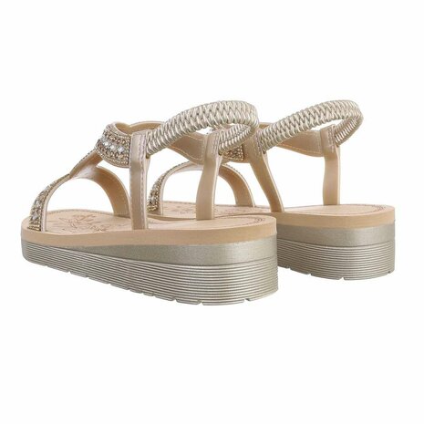 Dames sandalen met strass - goud
