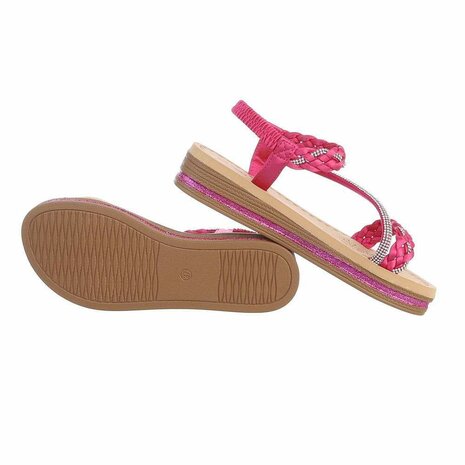 Dames sandalen met strass - fuchsia / roze