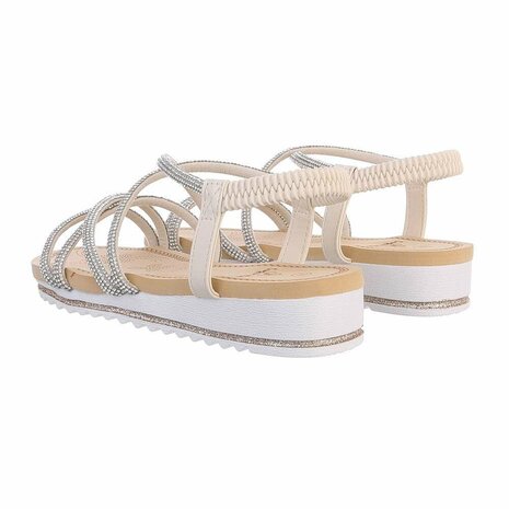 Dames sandalen met strass - beige